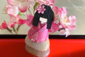 Origami kimono doll bento decoration
